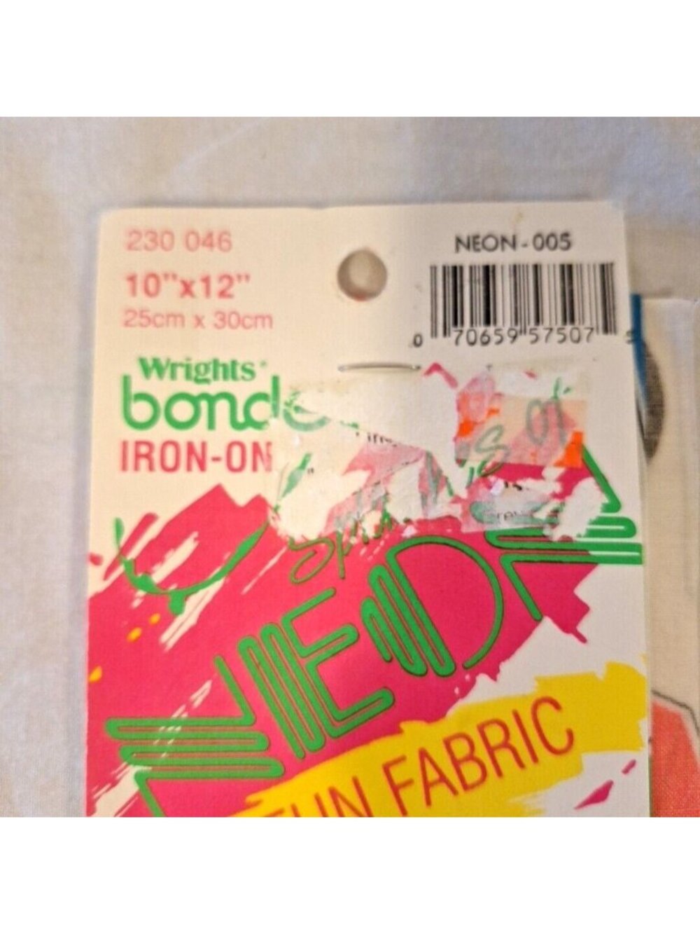 90s Neon Say No To Drugs Iron-On Fun Fabric 10x12 Wrights Bondex Vintage - Picture 5 of 7